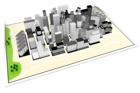 City Map - 3D illustration. イラスト素材