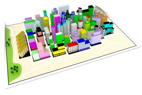 City Map - 3D illustration. イラスト素材