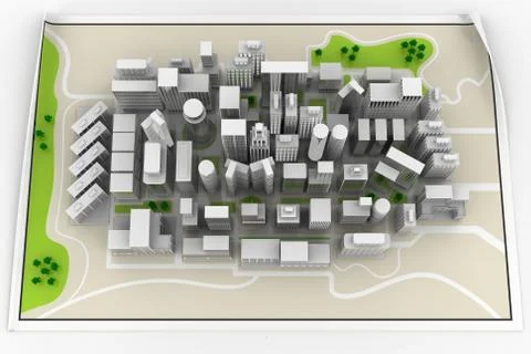 City Map - 3D illustration. 스톡 일러스트
