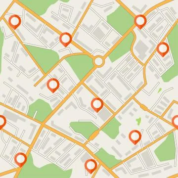 City map abstract seamless pattern vector background Illustrazione stock