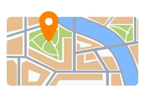 City map and marker.GPS navigation application banner.vector. Stock Illustration
