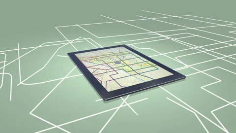City Map Animation On A Digital Tablet Computer. Stock Footage 271549025