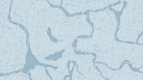 City map background with river and streets. Abstract blue Vector illustration. Stock Illustration