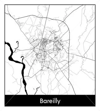 City Map Bareilly India Asia vector illustration: Graphic #245031457