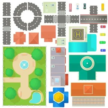 City Map Constructor set Ilustración de archivo