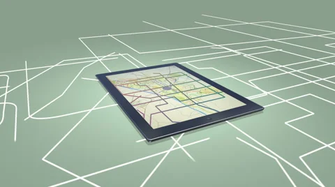 City Map On A Digital Tablet Computer Stock Footage 66271902
