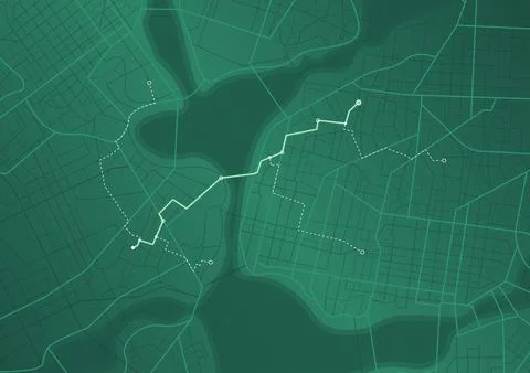 City map featuring directional signs, an intended goal point Stock Illustration