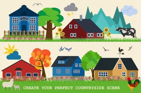 City map generator. Elements for creating your perfect city 스톡 일러스트