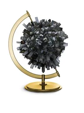 City map globe Illustrazione stock