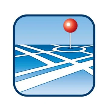 City map with gps icon Stock Illustration