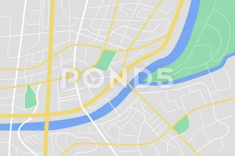 City map for GPS route. Vector street navigation. Road plan. Stock Illustration