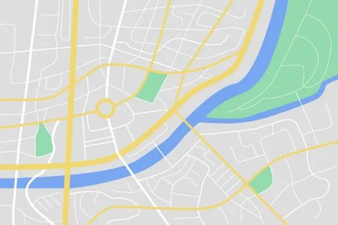 City map for GPS route. Vector street navigation. Road plan. Ilustración de archivo