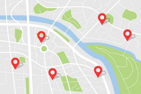 City map for GPS route. Vector street navigation. Road plan. Ilustración de archivo