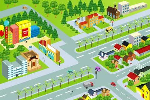 City map Stock Illustration