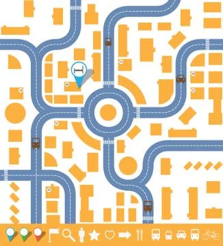 City map Stock Illustration