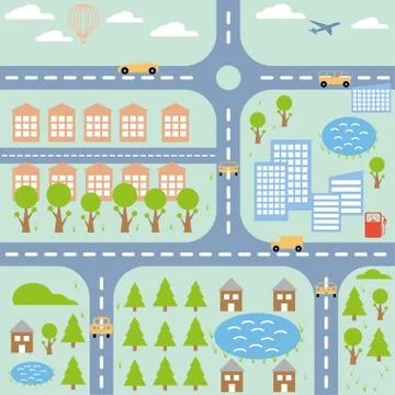 City map Stock Illustration