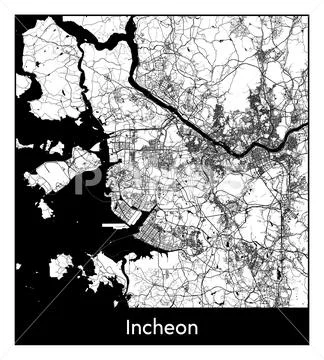 City Map Incheon South Korea Asia vector illustration: Royalty Free ...