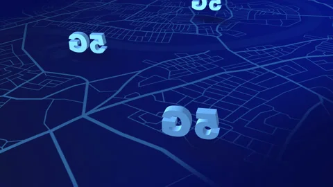 City map with internet connection. 5g technology Wi-fi satellite internet Stock Footage 156469185