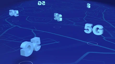 City map with internet connection. 5g technology Wi-fi satellite internet Stock Footage 156503811