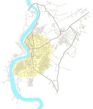 City map. Line scheme of roads. Vector background Stock Illustration