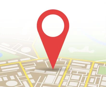 City Map With Marker, Vector Icon Stock Illustration
