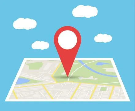 City Map With Marker, Vector Icon Illustrazione stock