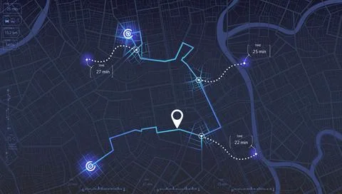 City Map Navigation Interface Stock Illustration