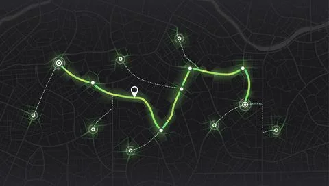City map navigation. Location tracks dashboard. City street road.city streets Stock Illustration