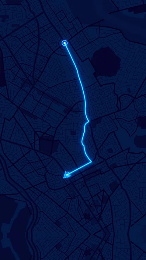 City map navigation route . Blue Indianapolis City Road Map with GPS Navigation Stock Footage 342787883