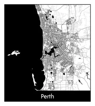 City Map Perth  Australia vector illustration Stock Illustration
