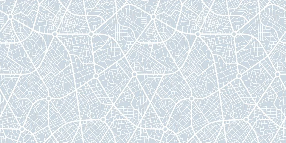 City map plan seamless pattern with roads, streets Illustrazione stock
