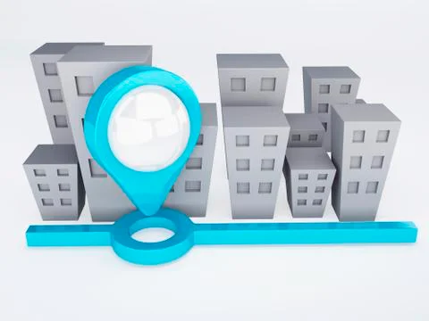 City with map pointers. gps concept 스톡 일러스트