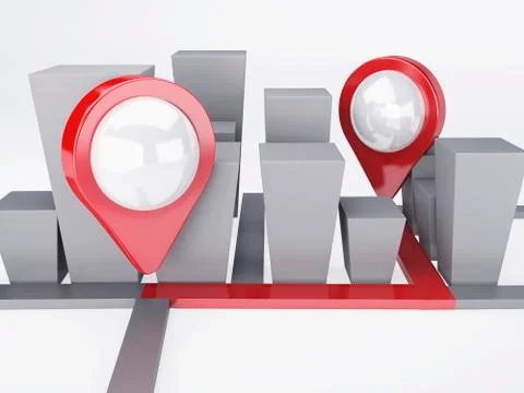 City with map pointers. gps concept Stock Illustration