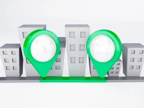 City with map pointers. gps concept 스톡 일러스트