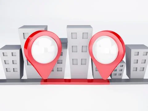 City with map pointers. gps concept Stock Illustration