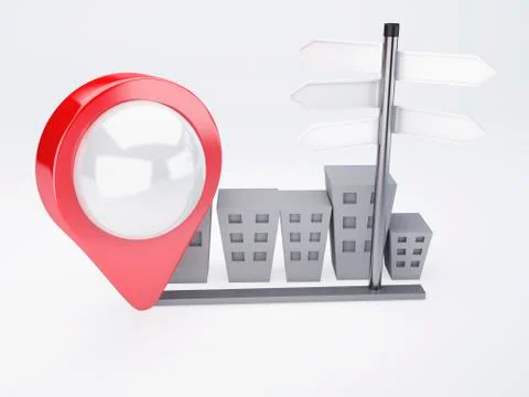 City with map pointers. gps concept Illustrazione stock