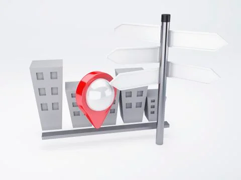 City with map pointers. gps concept Illustrazione stock