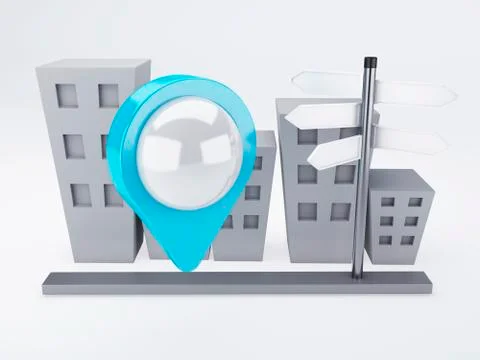 City with map pointers. gps concept Illustrazione stock