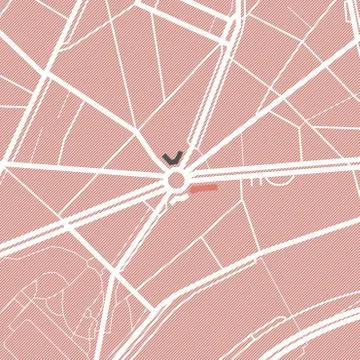 City map. Red color pattern. Abstract vector illustration of a town with streets Illustrazione stock