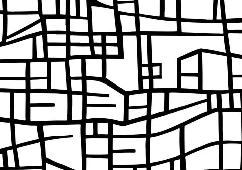 City map, road plan, abstract black and white illustration. Stock Illustration