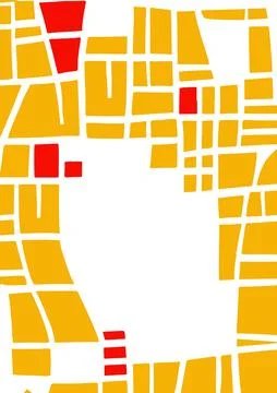 City map, road plan. Abstract illustration with various shapes and copy space. Stock Illustration