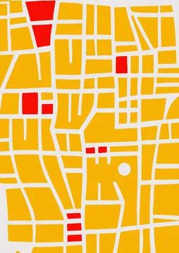 City map, road plan. Abstract illustration with various shapes. Stock Illustration