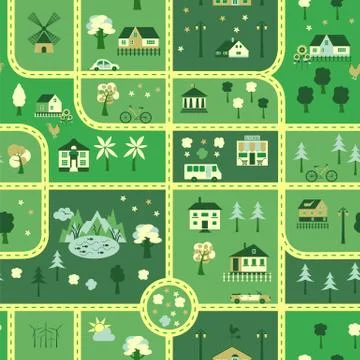 City map seamless pattern イラスト素材