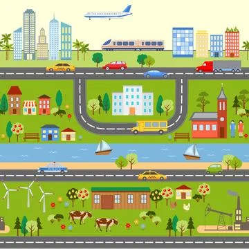 City map seamless pattern. 스톡 일러스트