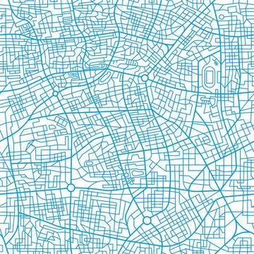 City map seamless pattern, town plan with streets 스톡 일러스트