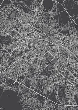 City map Sofia, monochrome detailed plan, vector illustration Stockillustratie
