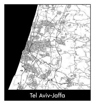 City Map Tel Aviv-Jaffa Israel Asia vector illustration Stock Illustration