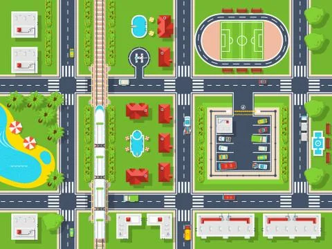 City Map Top view Illustrazione stock