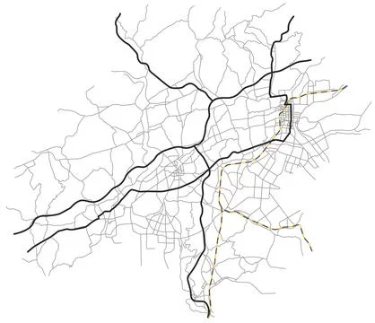 City map, town streets on the plan. Vector Stock Illustration