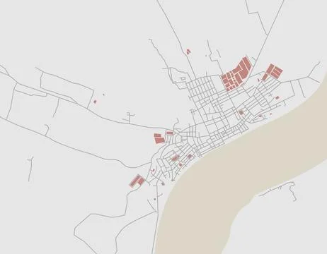 City map. Town streets on the plan. Vector background Ilustración de archivo